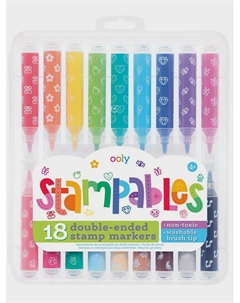 Набор двусторонних цветных фломастеров со штампами, 18 шт Ooly