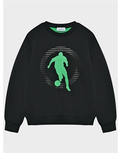 Свитшот с зеленым лого, черный Bikkembergs