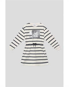 Платье хлопковое в полоску с принтом Mayoral