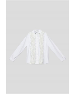 Рубашка хлопковая с отделкой из кружева Choupette