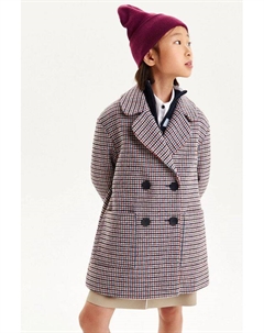 Пальто двубортное с карманами с принтом Silver spoon life