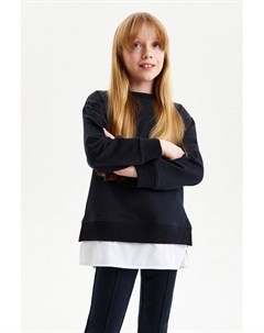 Свитшот хлопковый с имитацией рубашки Silver spoon