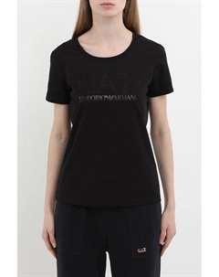 Футболка хлопковая с логотипом Ea7