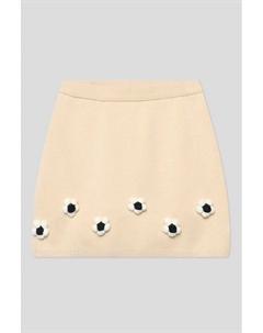 Юбка вязанная на резинке с цветочным декором Choupette