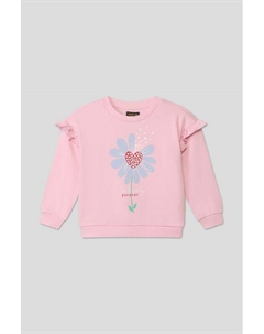 Свитшот хлопковый с принтом и рюшами Ovs