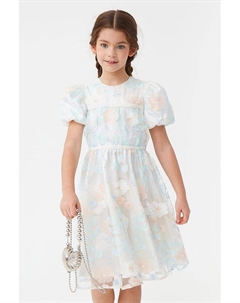 Платье с рукавами фонариками и шитьем Смена