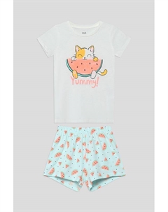 Пижама хлопковая с принтом Ovs