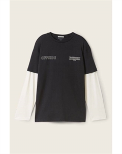 Лонгслив хлопковый с двойным рукавом Tom tailor