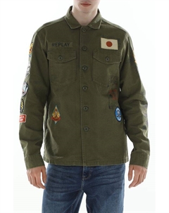 Куртка хлопковая с карманами и нашивками Replay
