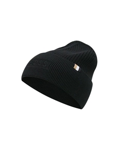 Шапка из хлопка и шерсти с вышитым логотипом Boss