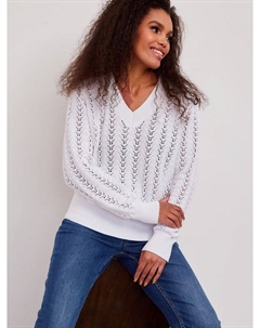 Пуловер ажурной вязки из хлопка Vinnis