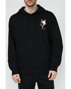 Худи хлопковое с принтом Hugo