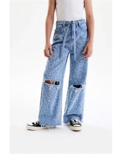 Джинсы широкого кроя с принтом Silver spoon life