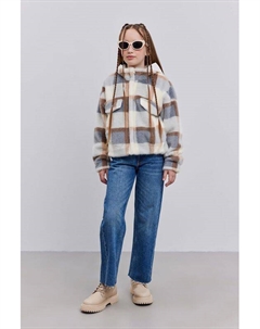 Куртка утепленная с капюшоном в клетку G'n'k