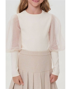 Блуза в рубчик с пышными рукавами Choupette