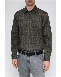 Хлопковая сорочка с принтом прямого кроя Hugo