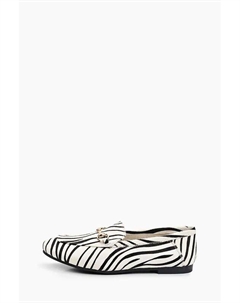 Лоферы кожаные с пряжкой и принтом Abricot