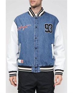 Куртка бомбер с контрастными рукавами и фирменной отделкой Hugo