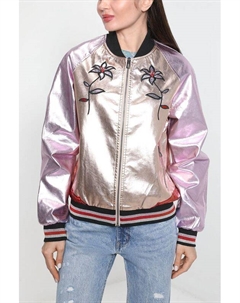 Бомбер из блестящей экокожи Desigual