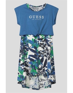 Хлопковое платье с принтом Guess