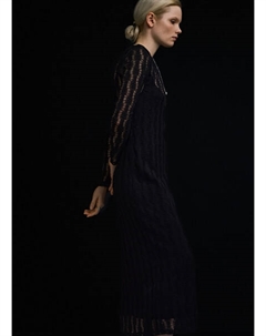 Ажурное платье миди, Черный Ostin