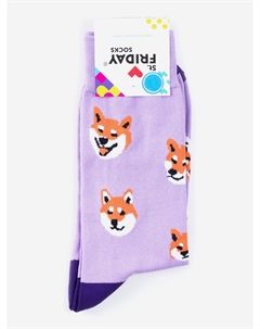Носки с рисунками St.Friday Socks, Сиба Ину, Фиолетовый St. friday