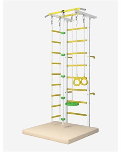 Детская шведская стенка LUXE Бело-желтая, Серый Westsport