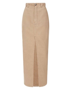 Юбка из хлопка и льна Brunello cucinelli