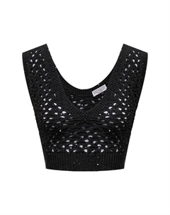 Топ из хлопка и льна Brunello cucinelli