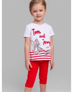 Комплект трикотажный для девочек: фуфайка (футболка), брюки (легинсы) Playtoday kids