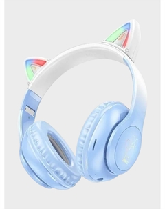 Беспроводные наушники с ушками W42 Cat ears, синие Hoco