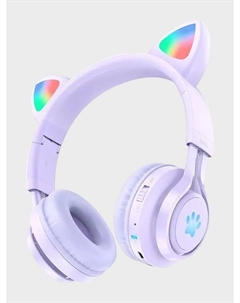 Беспроводные наушники с ушками W39 Cat ears, фиолетовые Hoco