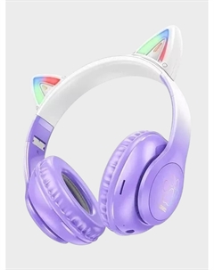 Беспроводные наушники с ушками W42 Cat ears, фиолетовые Hoco