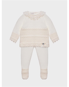 Вязаный комплект: джемпер и ползунки, кремовый Paz rodriguez