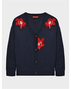 Кардиган из смесовой шерсти с декором "цветы" Max&co