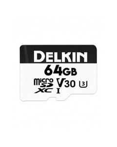 Карта памяти microSD 64GB Hyperspeed UHS-I SDXC microSD c SD адаптером Delkin