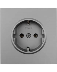 Розетка встраиваемая Zima с заземлением цвет серый матовый Lezard