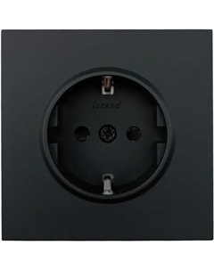 Розетка встраиваемая Zima с заземлением со шторками цвет черный бархат Lezard