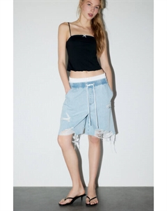 Шорты джинсовые рваные с бельевым поясом Befree
