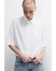 Рубашка укороченная из вискозы со льном Befree
