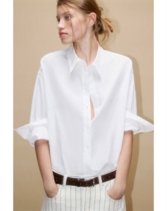 Рубашка oversize из хлопка и льна Befree