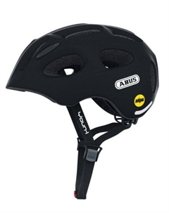 Велошлем YOUN-I MIPS детский, с LED фонариком, 17 отверстий, черный, 280гр. 05-0038812 Abus