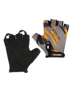 Велоперчатки мужские, короткие пальцы, гелевые вставки, дышащая лайкра/искусственная замша, GL-TX-018212A-XL-ORG (M) Trix