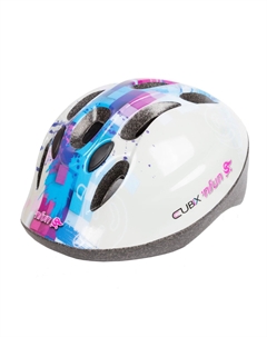 Велошлем детский ' CUBIX, 8 отверстий, бело-голубой, 01-100013 (Размер: 52-56см ) Nfun
