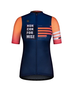 Веломайка STARK WOMAN LOTUS CLAIM, короткий рукав, темно-синий/оранжевый, 10-01-028-018 (Размер: L, Цвет: Темно-синий/оранжевый) Gobik