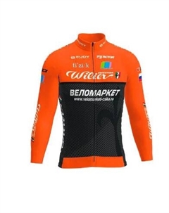 Велофутболка, Team Velomarket, длинный рукав, оранжевый, 2022, AB14B0192M (L) Biemme