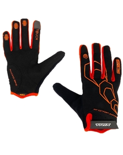 Перчатки мужские, полноразмерные, дышащая лайкра/искусственная замша, оранжево-черные, GL-TX-059517A-XL-BKOR (Размер M) Trix