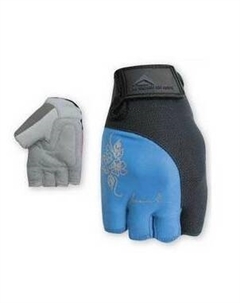 Велоперчатки LADY NEW FITNESS, лайкра/сетка, кожа ладонь, синие, POL_LADYNEW FITNE_XS_blue (Размер: 8S) Polednik