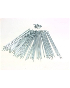 Спицы велосипедные, оцинкованные, комплект, 2.0мм, с ниппелями 1/2", 144 штук, C/14G (Размер: 256 мм) Tbs