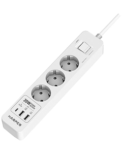 Сетевой фильтр UCH-440 White PD3.0 Harper